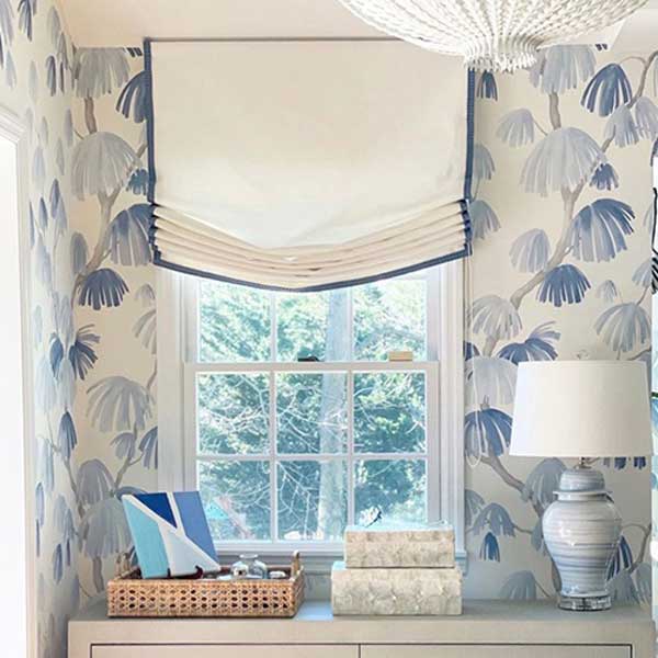 wallpaper and roman shade