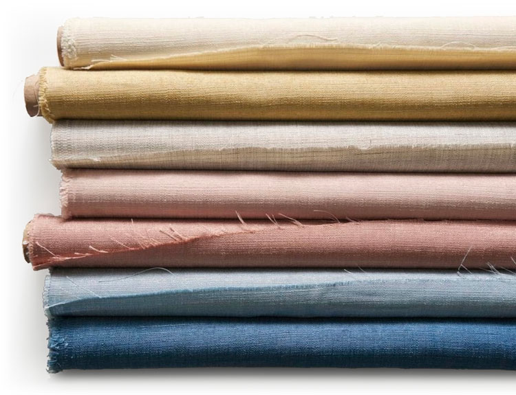 Fabric rolls for creating custom drapes, offered by The Great Curtain Company in Austin, TX