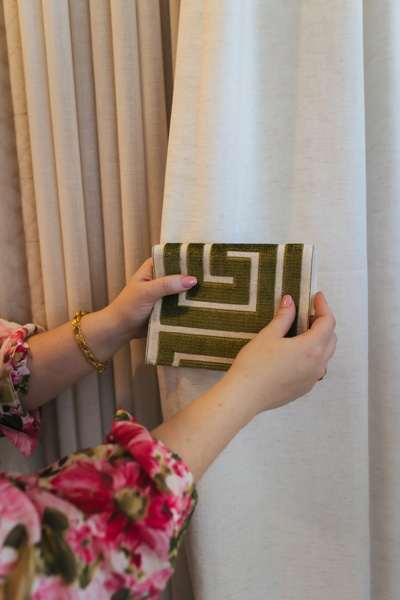 a person holding samples