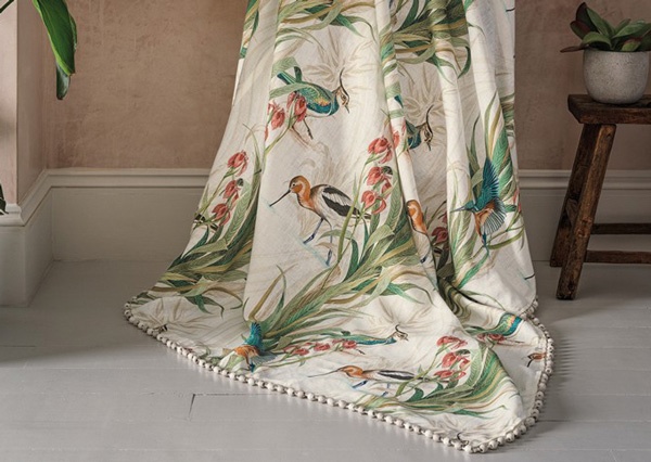 Printed cotton fabric used for custom drapery in Austin, TX