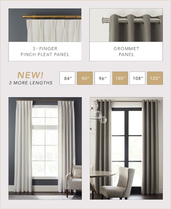 Pleat and Curtain Panels with Multiple Length Options in Austin, TX