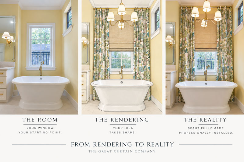 Bathroom rendering to reality.